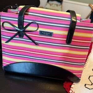 Kate Spade Pink, Yellow, and Black Satchel with Bow